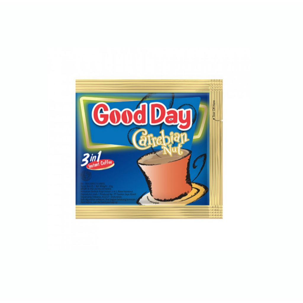 

Kopi Good Day Carrebian Nut 20g 1 renteng 10pcs