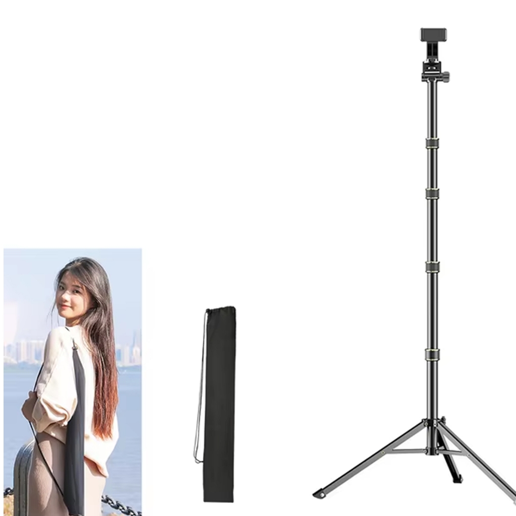 Tripod tinggi 2.1 Meter include Holder + Mini Ball Head untuk Hp Ringlight Kamera Profesional Tripod