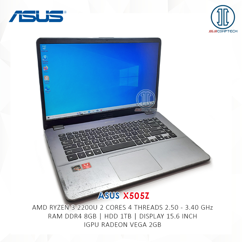 Laptop ASUS X505Z AMD Ryzen 3 2200u ram ddr4 8gb HDD 1TB Layar 15.6 inch
