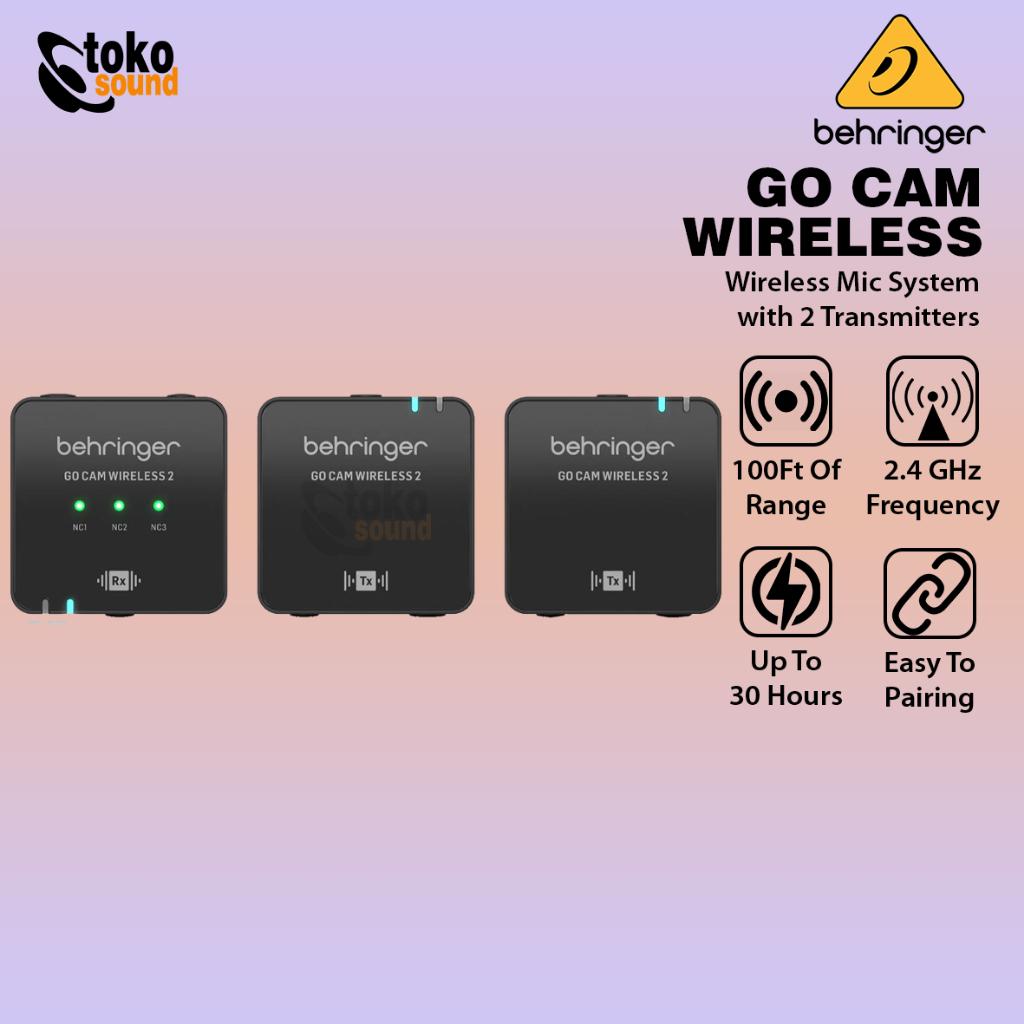 Behringer Go Cam Wireless - Digital Wireless Dual Clip On Microphone