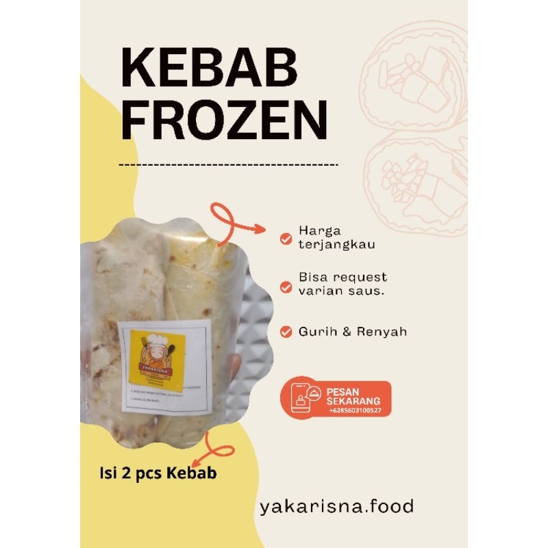 

Kebab Frozen YAKARISNA Full Daging 1 Pak isi 2 Homemade