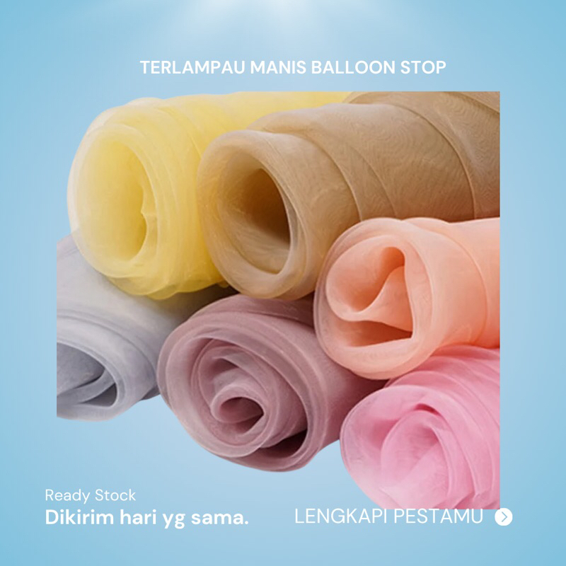 60” Inch Korean Fancy Organdy Plain Dred Kain Kaca Organza Pernikahan Matte Kepadatan Tinggi Kristal