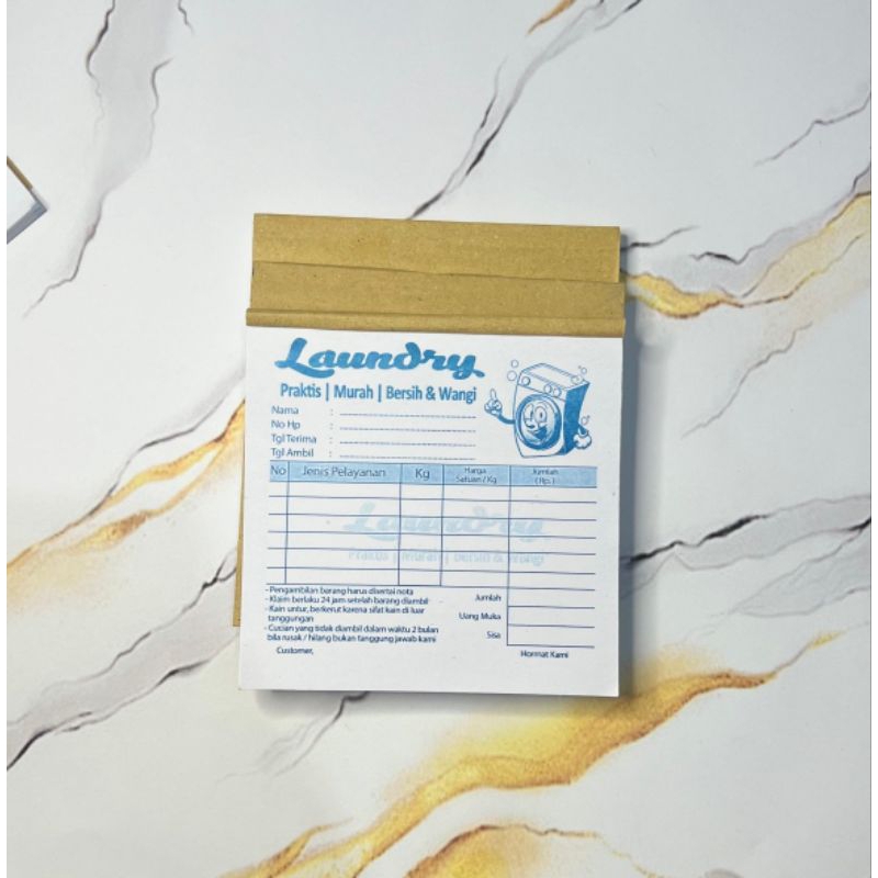 

Nota Laundry Ready Stok Ukuran 1/6 Ready Stok desain B