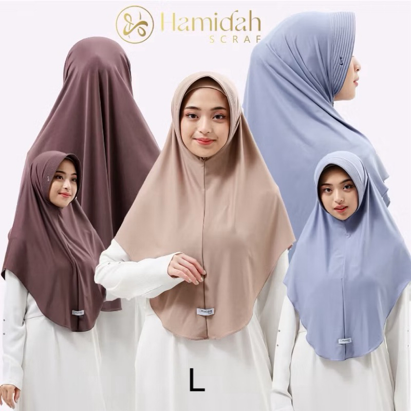 Hijab Adeeva Bergo Hamidah/Bergo Hamidah Pad Panjang - Jilbab instan pad - Jilbab Hamidah original