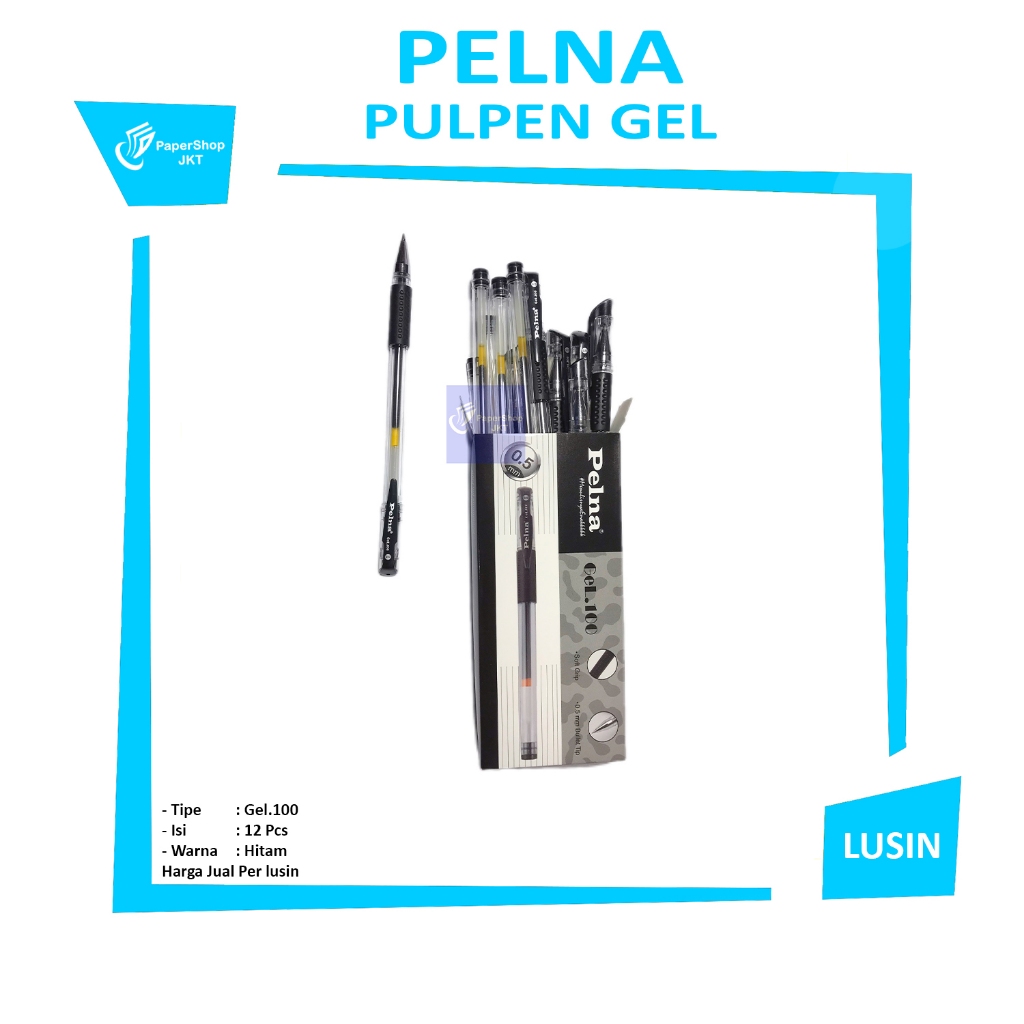 

Pelna Pulpen Gel.100 Needle 0.5mm Tinta Hitam - LUSIN