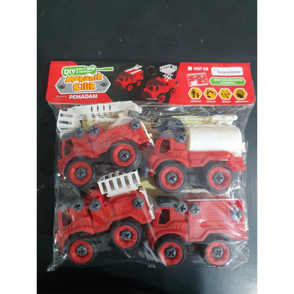 Mainan Truk Pemadam Mekanik Cilik Isi 4 Pcs (KGP08)