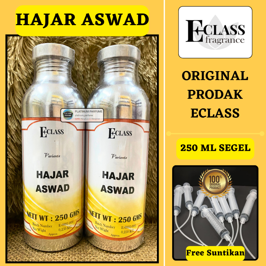 Bibit Parfum HAJAR ASWAD ( 250 ML SEGEL Alumunium ) Eclass Fragrance - Parfum Arabia SUPER - Bibit P