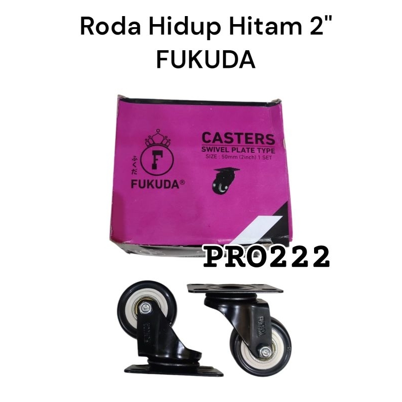 RODA HITAM HIDUP & HIDUP+ REM FUKUDA 2" // CASTERS SWIVEL PLAT // RODA HITAM FUKUDA 2" // RODA ETALA