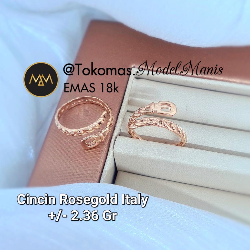 Cincin Gesper Italy AU Rosegold 750 kadar 18k