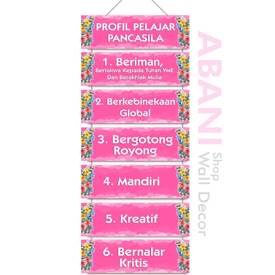Profil Pelajar Pancasila Hiasan Kelas TK SD SMP Dekorasi Dinding Kelas Profil Pelajar Pancasila