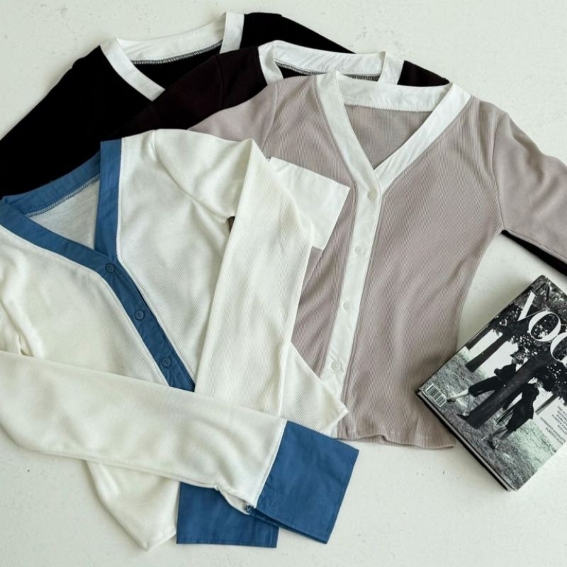V NECK LIST TOP | Atasan Wanita | Top Mini