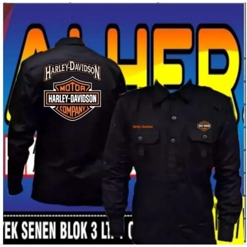 kemeja Harley Davidson baju Harley Davidson seragam Harley Davidson kemeja outdoor Harley Davidson b