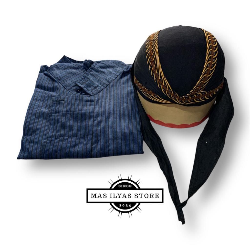 Baju Lurik Pria/Surjan Lurik Blangkon Pria Dewasa/Lurik Tradisional/Baju Adat Jawa