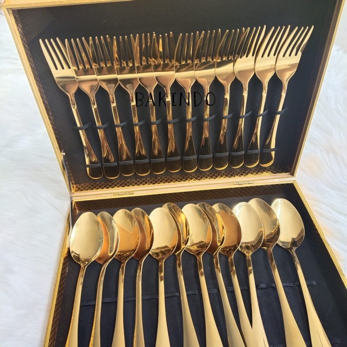 BAKINDO New Sendok Sultan Set /  Cutlery Set / Anti Karat / Luntur / Sendok Garpu Makan / Sendok Ele