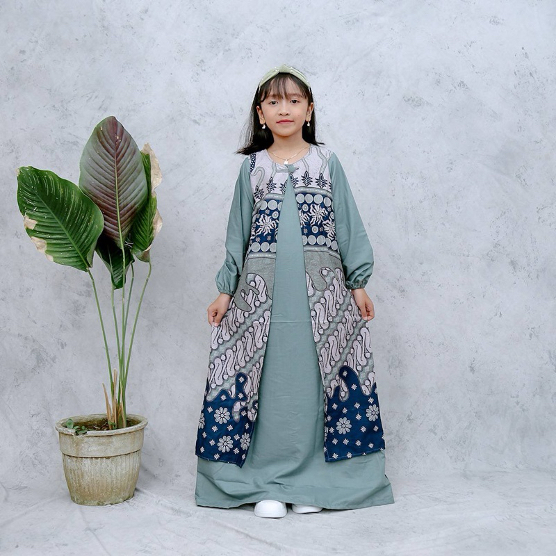 Gamis Batik Anak Perempuan Kombinasi Toyobo Terbaru