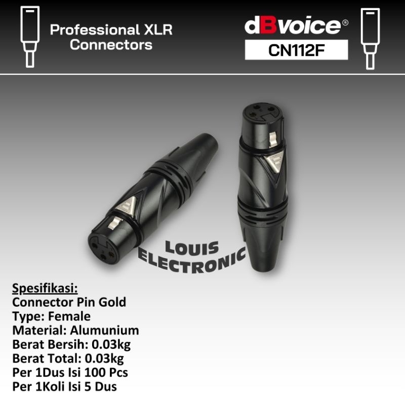 Jack Canon XLR Female dBvoice CN112F Pin Gold Jack Canon Betina Professional Quality