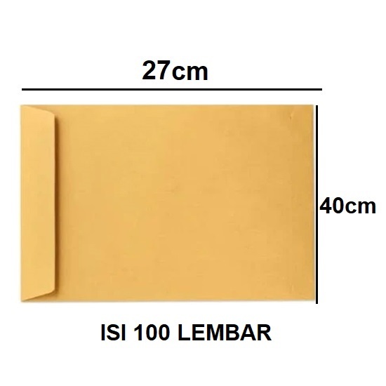 

Amplop Coklat L 27 x 40 tanpa perekat isi 100