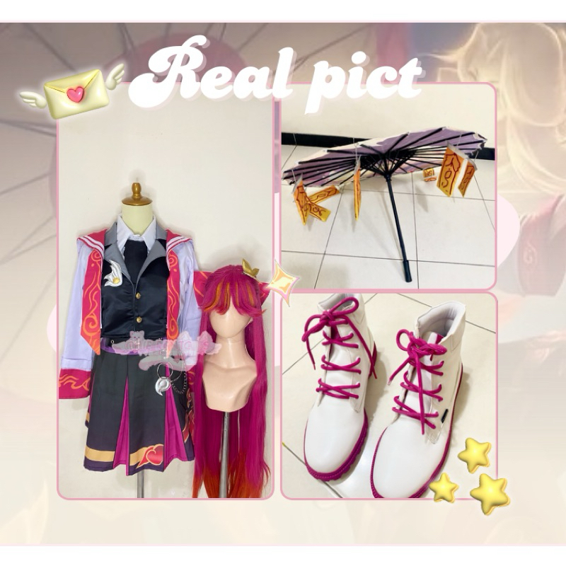 Rental (SEWA) Kostum Kagura Excorcist M MLBB Fullset Boots+Payung