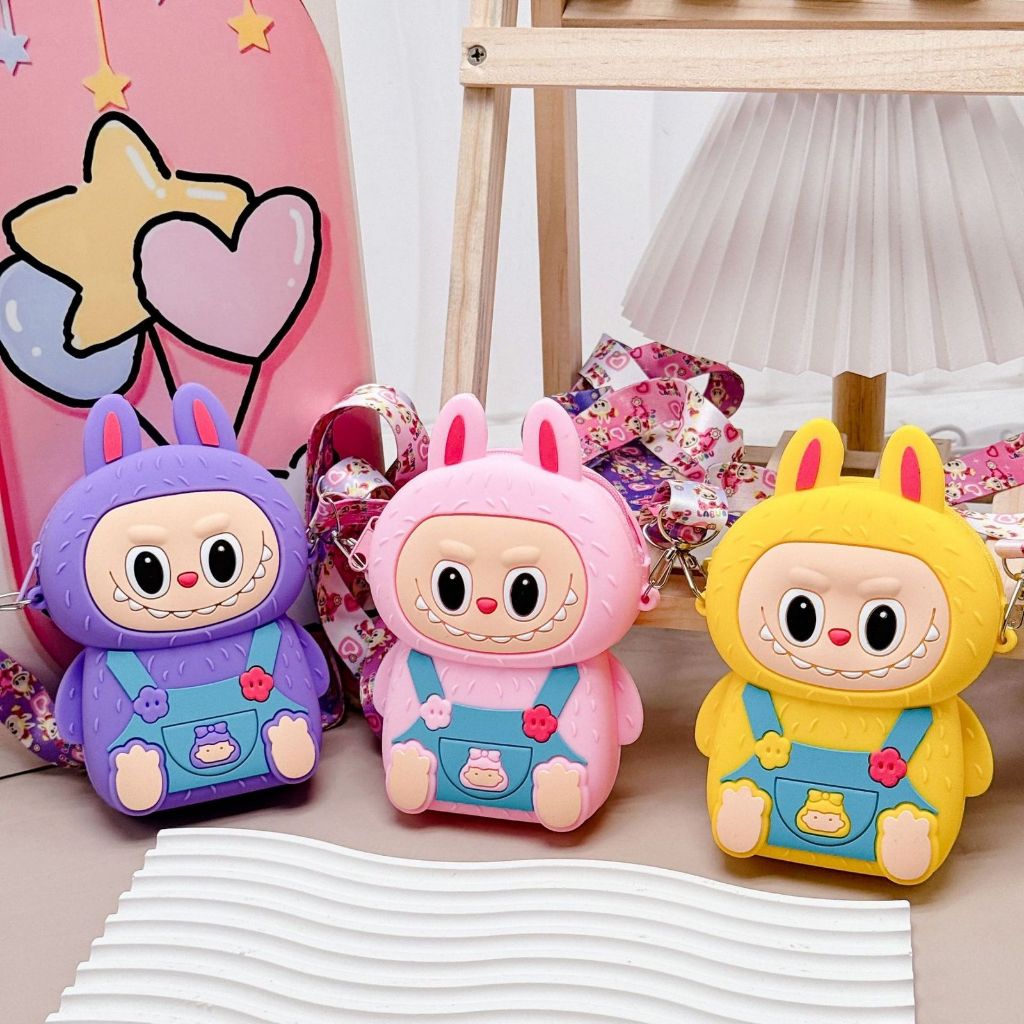 Matamata Grosir Tas Selempang Labubu/ Tas Selempang Anak Perempuan / Tas Bahu Jelly Silikon