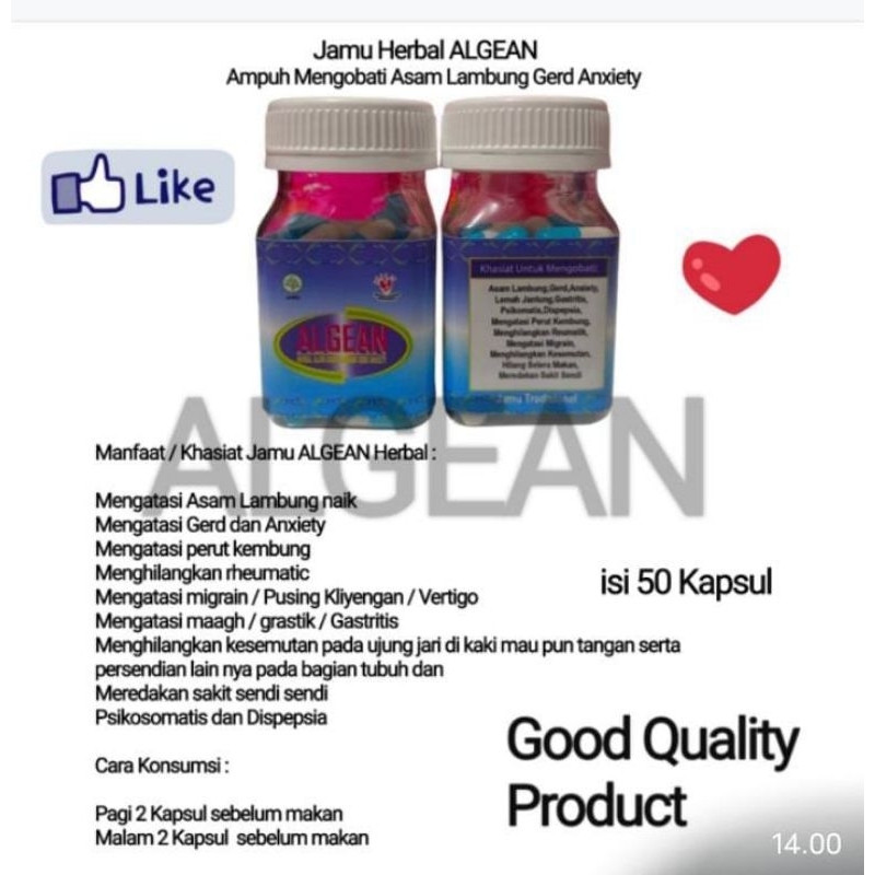 

Herbal ALGEAN Asam Lambung GERD ANXIETY Kapsul