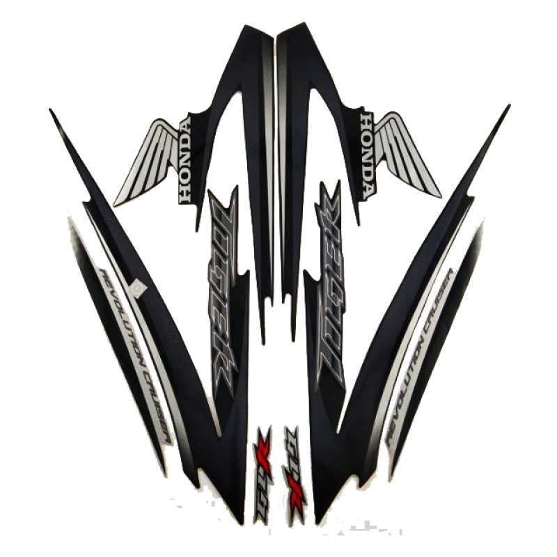 Striping stiker body motor honda tiger tahun 2009 2010 standar lis body motor honda tiger hitam stri