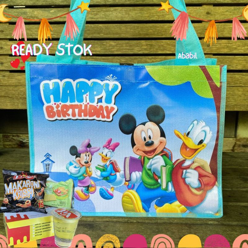 

Tas Ulang Tahun Anak Karakter Kartun Bingkisan Goodie Bag Snack Ultah