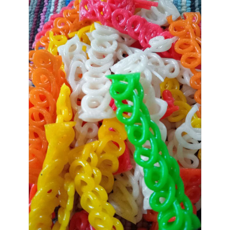 

kerupuk rantai warna/kerupuk mentah/kering/bahan seblak
