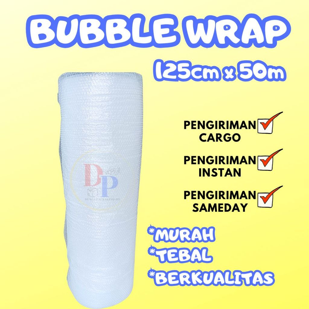 

Bubble Warp Hitam 1 Roll 125cm x 50m Alat Perlindungan Paket Produk Waterproof Premium