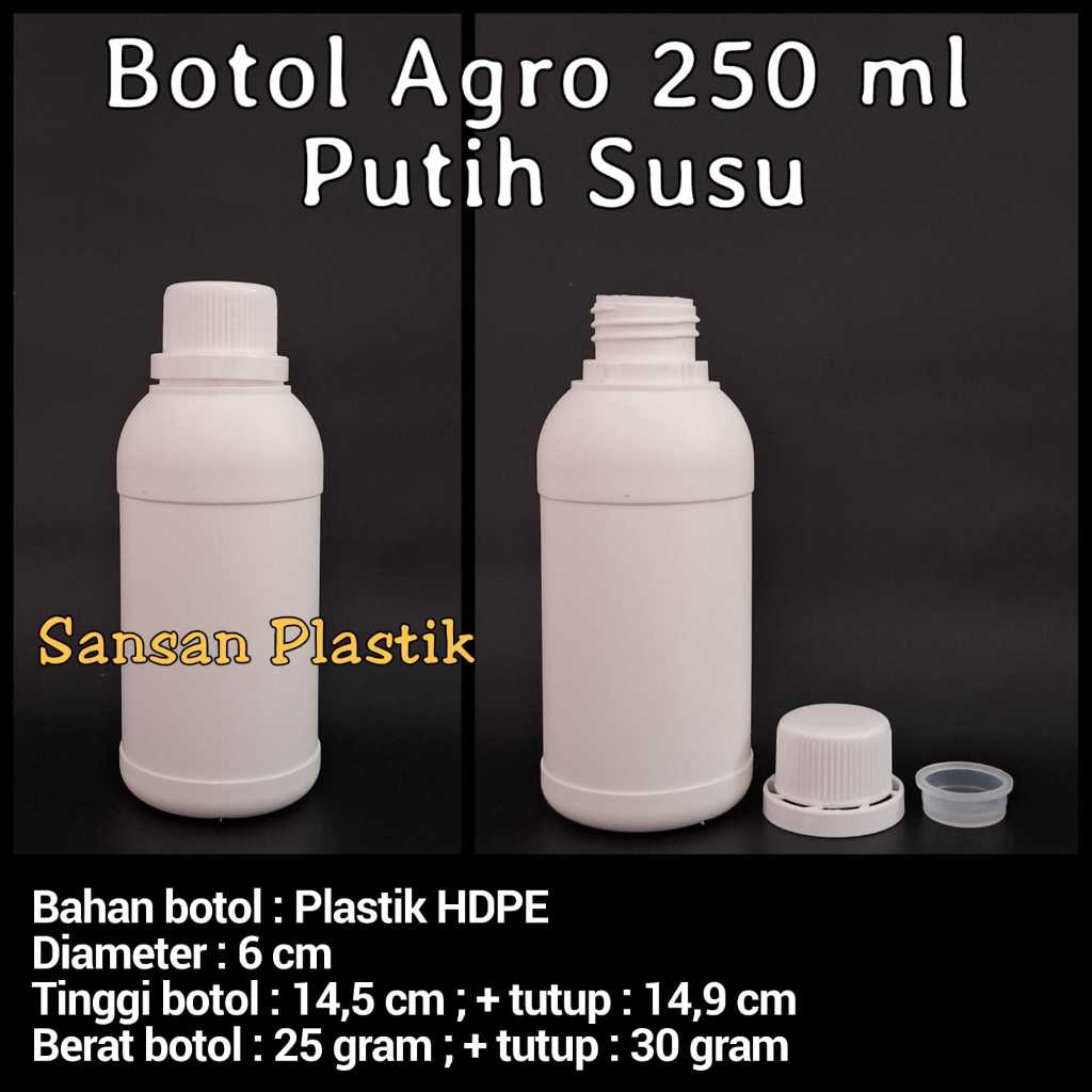 Botol Agro 250 ml / Botol HDPE 250ml