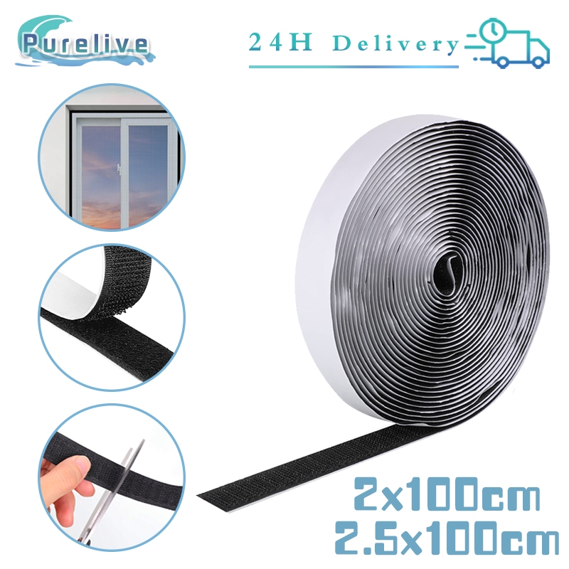 100cm Double Tape Velcro Perekat Kain Velcro Hook And Loop Adhesive Perekat Serbaguna