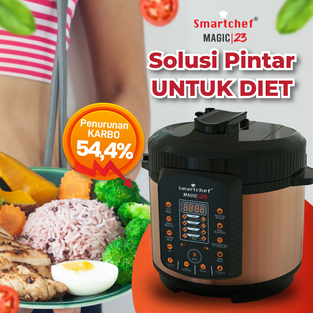 Smart Chef low carbo Rice cooker presto listrik pressure cooker slow cooker Low sugar cegah Obesitas