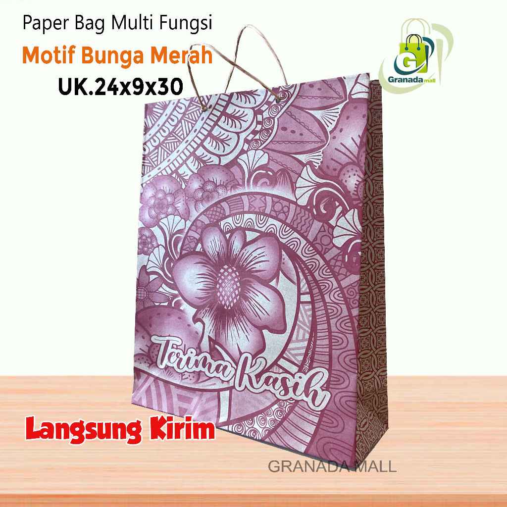 

TAS KERTAS SOUVENIR / PAPER BAG BATIK BESAR UK 24 X 7 X 28 (P X L X T)