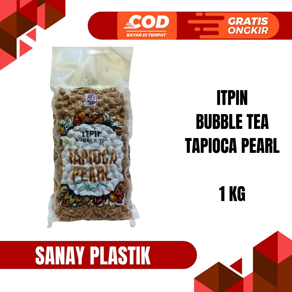 

TAPIOCA PEARL BOBA TOPPING BUBBLE BLACK ITPIN 1 KG