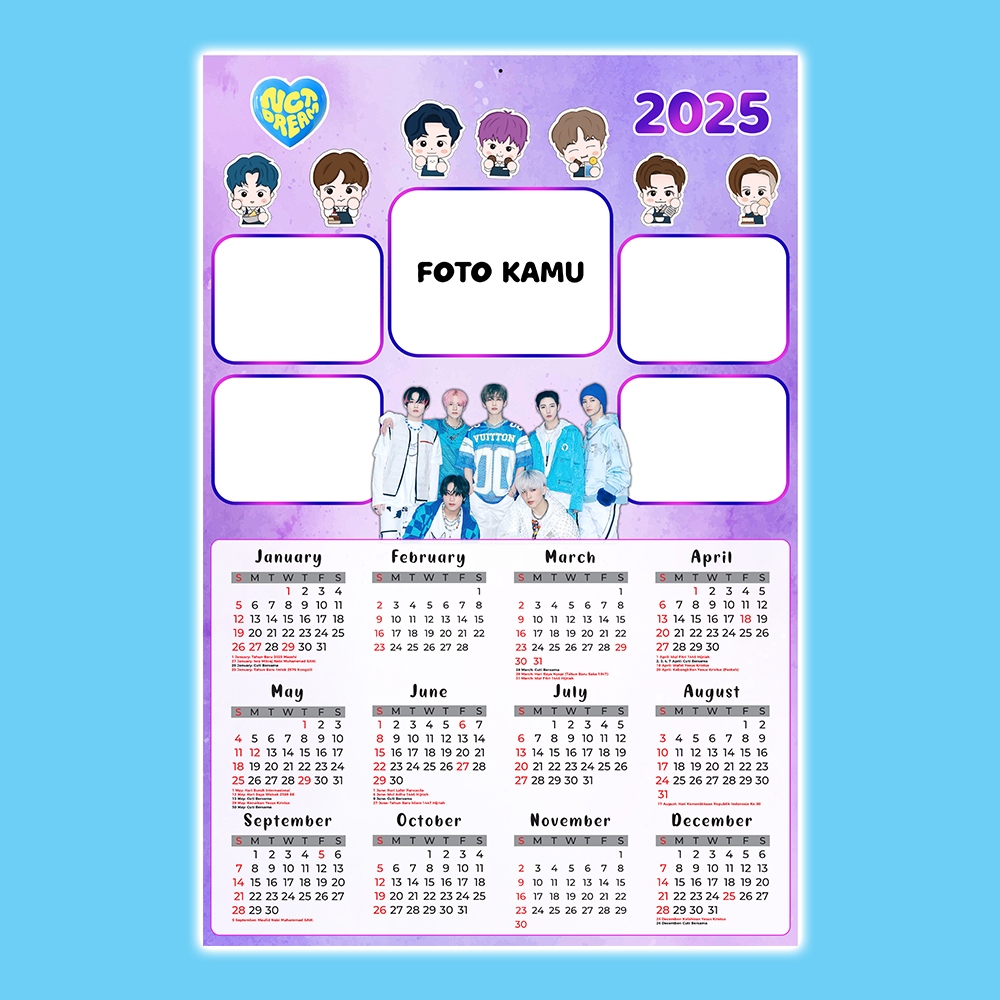 

[NEW] Kalender Dinding NCT DREAM K-POP 2025 Custom Foto - [PRE-ORDER]