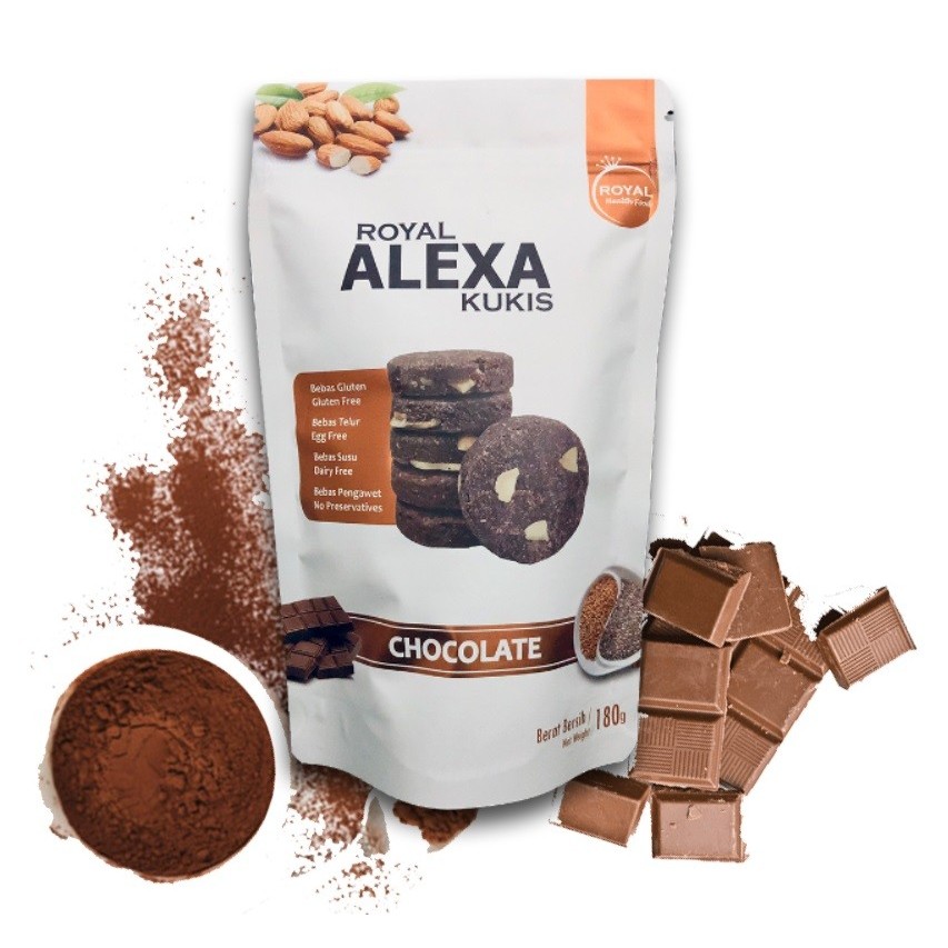 

Royal ALEXA Cookies 50 Gr (gluten free almond cookies) - CHOCOLATE dan OAT CHOCOLATE