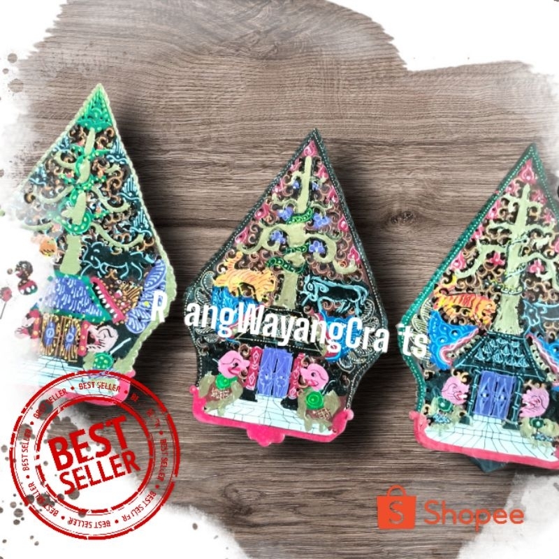 Wayang Kulit Asli Gunungan 14cm Premium Halus