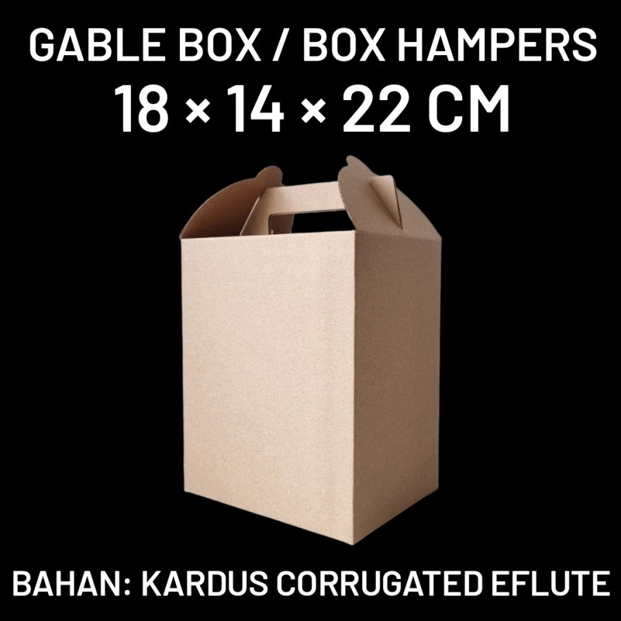 

10 Pcs Gable Box Hampers Souvenir Wedding Dus Takeaway Makanan Ukuran 18 x 14 x 22cm