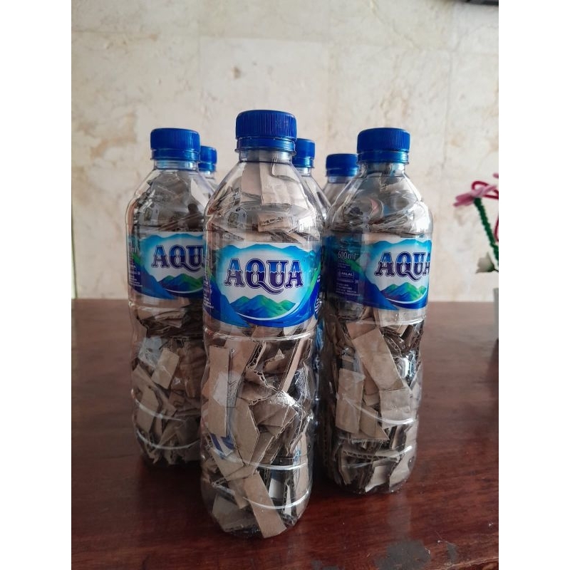 ecobrik botol aqua bekas kardus 600ml