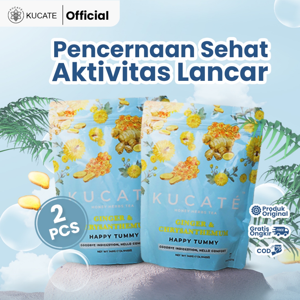 

Kucate PAKET 2 pcs - Kucate Happy Tummy Mengatasi Masalah Pencernaan Sakit Perut Nyeri Haid Isi 7 Sachet