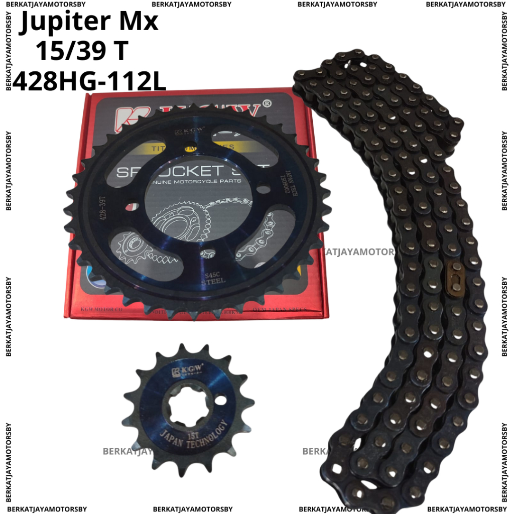 GEAR SET GIR SET CHAIN KIT GEAR PAKET KAGAWA YAMAHA JUPITER MX LAMA 135 ORIGINAL