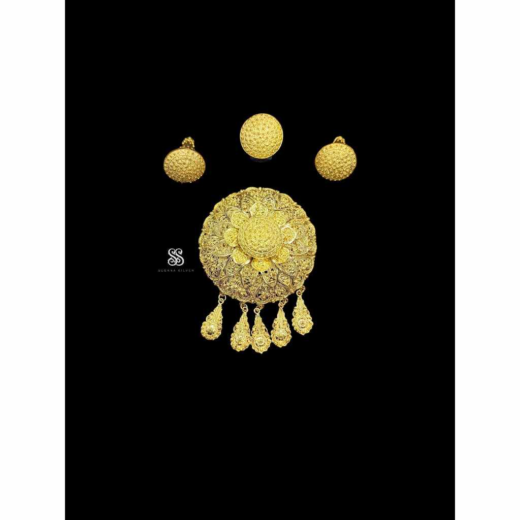Set Bros Jawan Matahari Gold Plated Alpaka Bali Aksesoris Kebaya