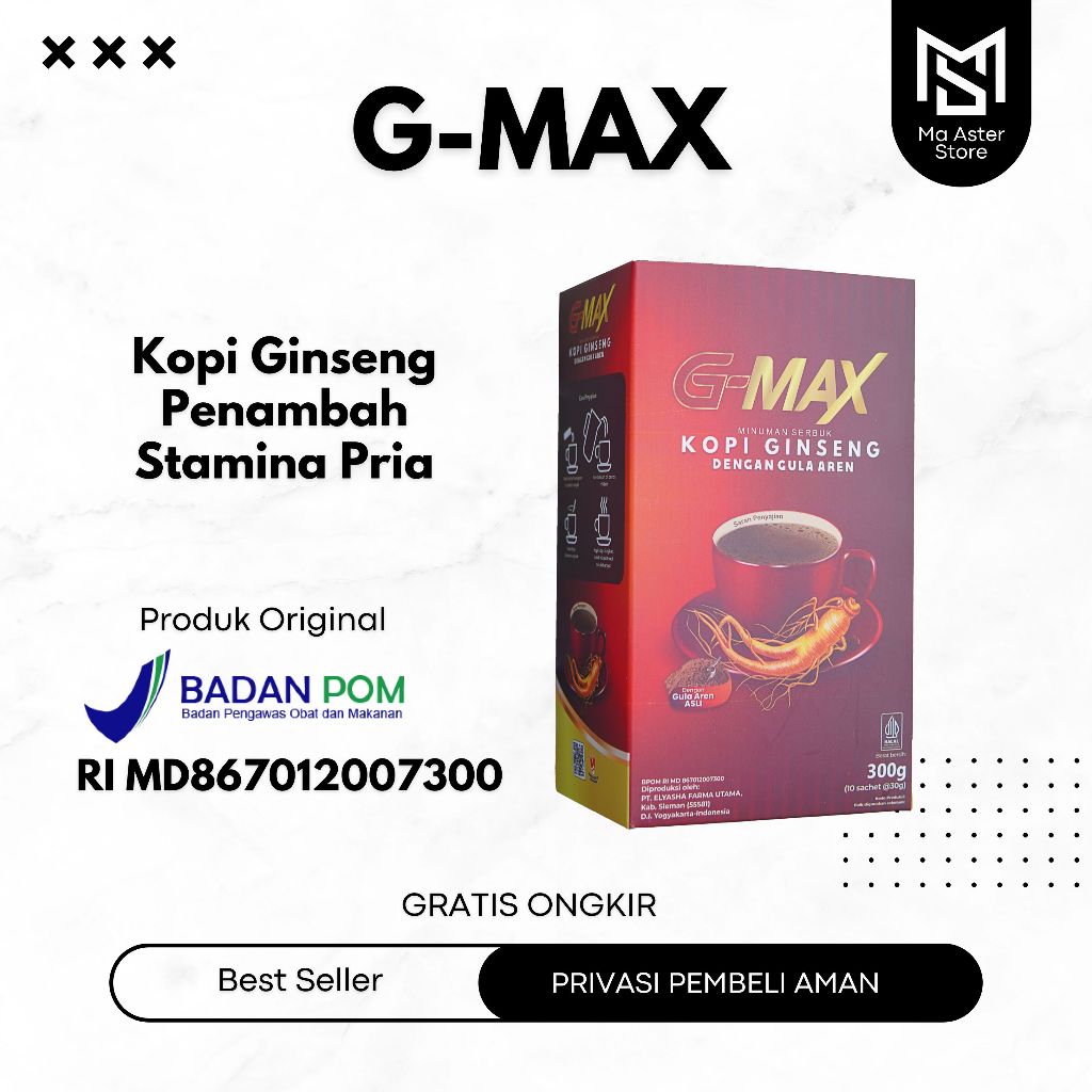 

G max Kopi Stamina Pria Menambah Lebih Lama BPOM Original Coffee G-max gmax