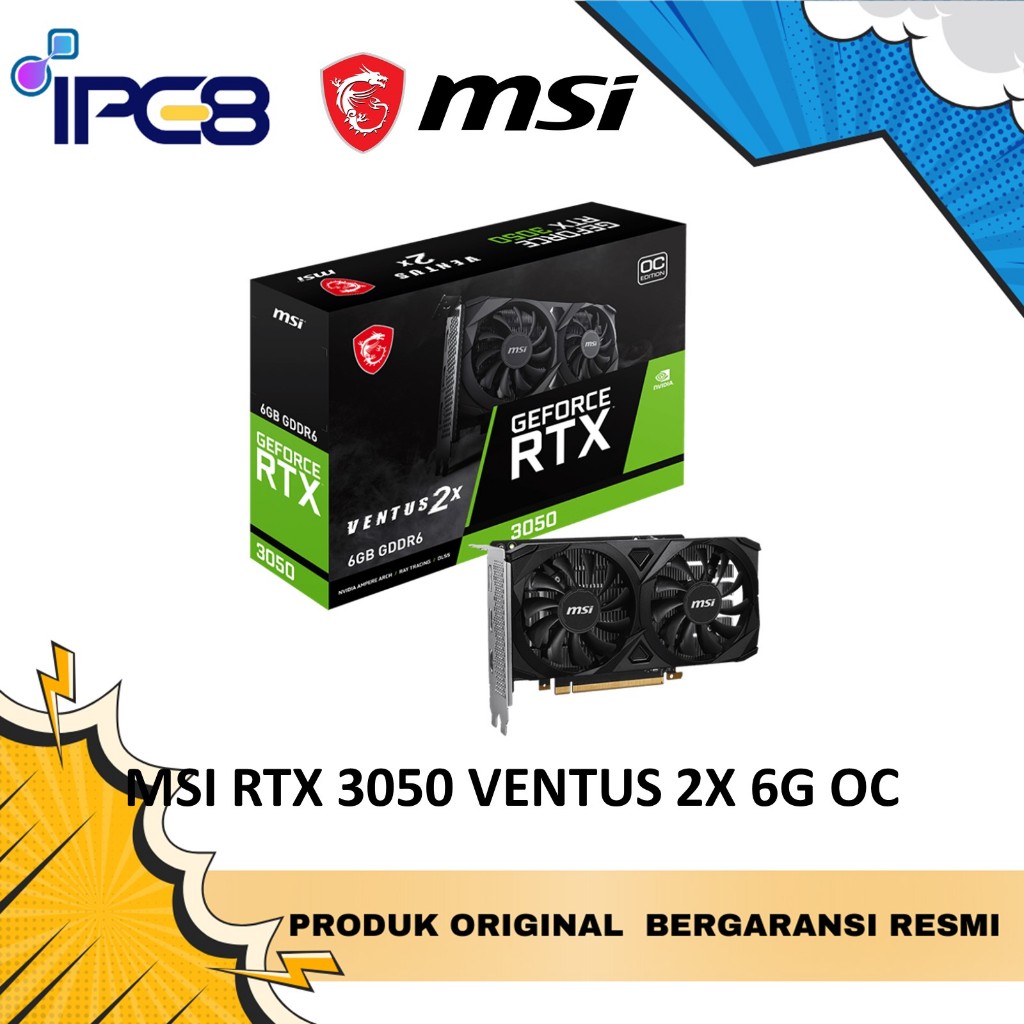 MSI VGA GAMING GEFORCE RTX 3050 VENTUS 2X OC 6GB GDDR6 / MSI RTX 3050 VENTUS 2X 6G OC