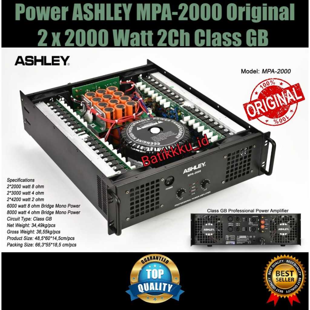 Power Amplifier ASHLEY MPA 2000 MPA2000 Original 2 x 2000 Watt Class GB