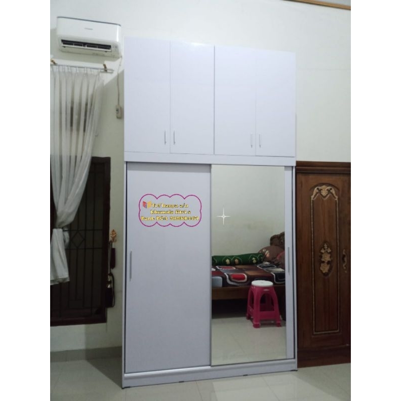 lemari sliding mdf 160 cermin topper || Mjf lampung