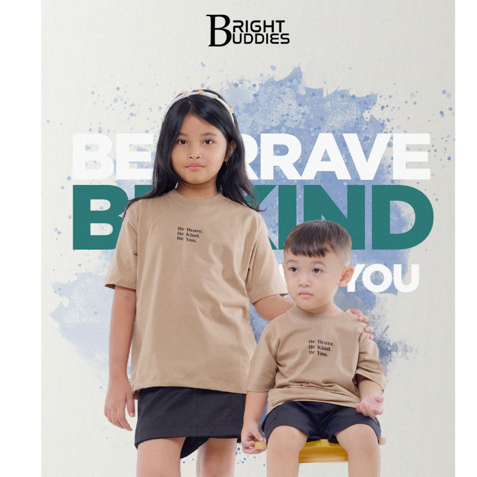 BRIGHT BUDDIES Kaos Anak Be Brave Coklat Susu