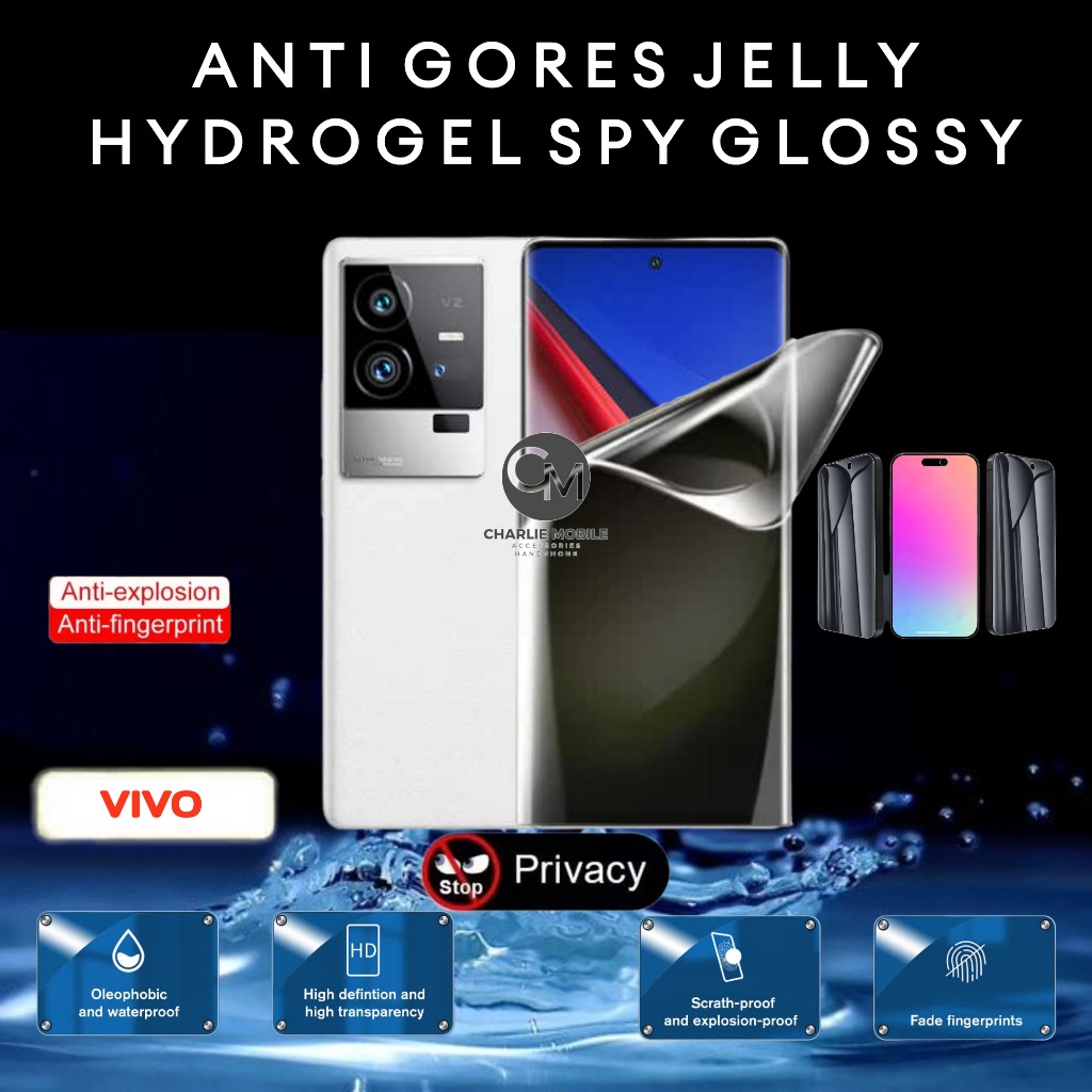 Anti gores jelly Hydrogel spy glossy privacy screen protector IQOO 11 5G 11 PRO 12 5G