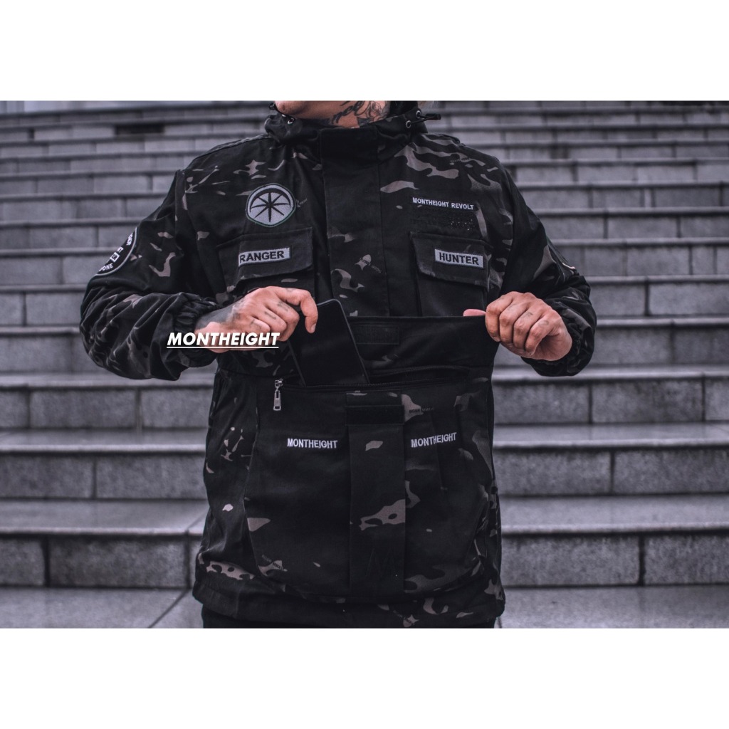 JAKET CAGOULE PRIA CAMO ARMY LORENG JAKET CAGOULE LORENG ARMY PREMIUM