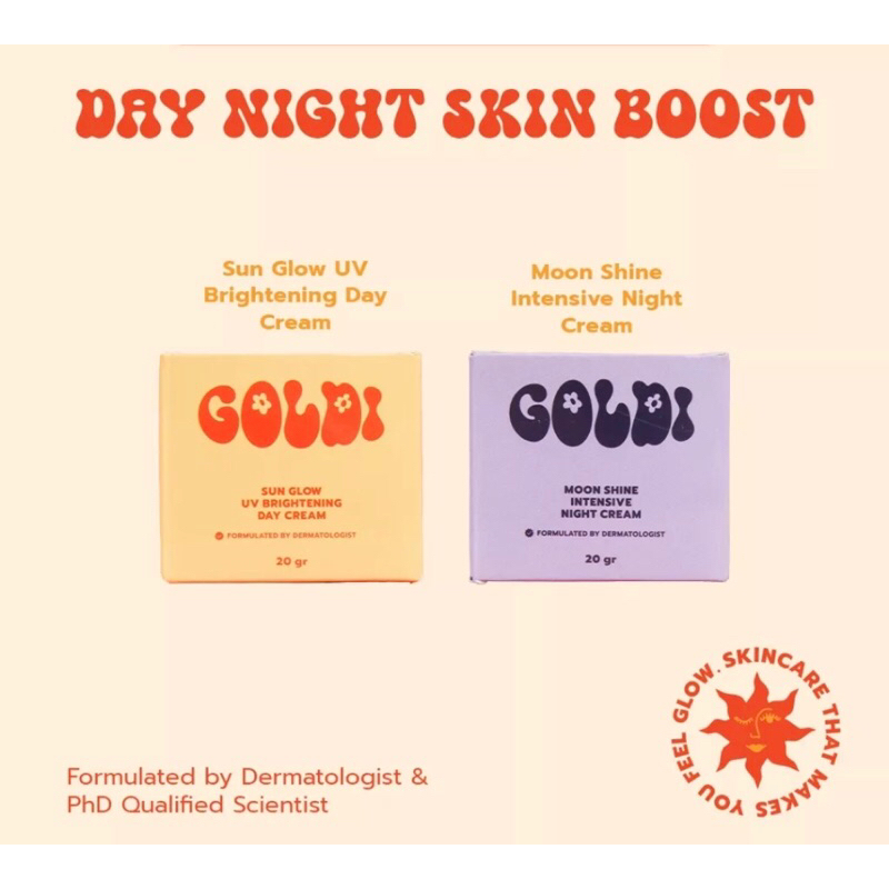 Goldi Day Night Skin Boost ( Sun Glow UV Brightening Day Cream Moon Shine Intensive Night