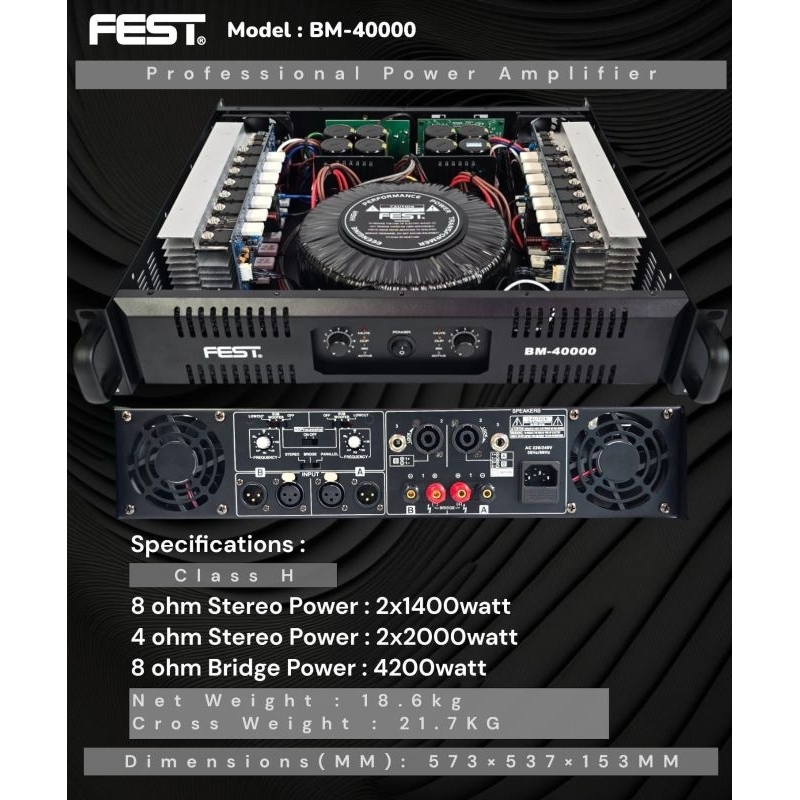 Power Fest BM 40000 Original Amplifier FEST BM40000 Class H